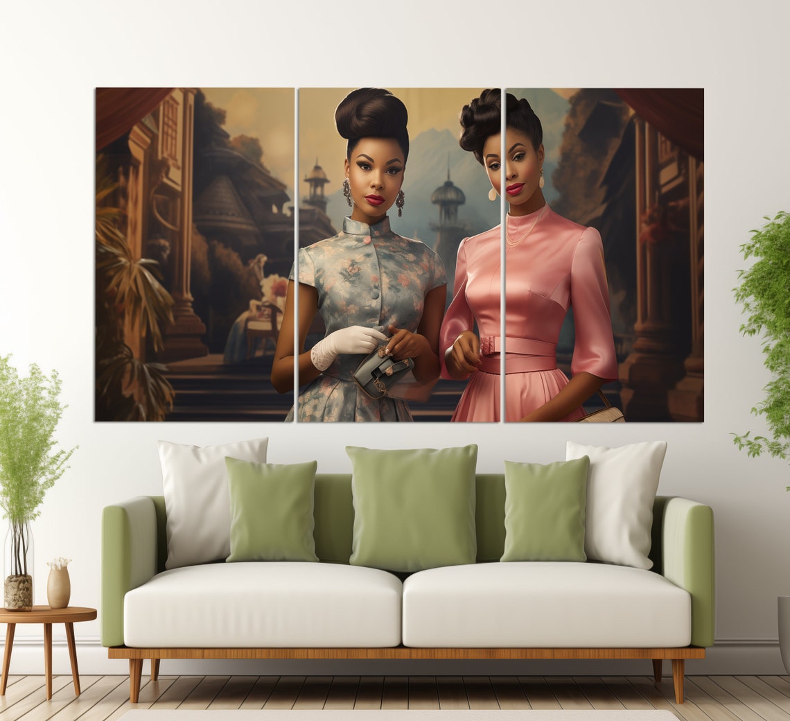 African Ladies Print In A Vintage Oil Painting Style African Wall Art Ethnic Painting African Wall Decor Stunning Women Print - Image 6