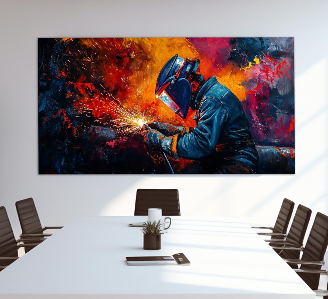 Welding Factory Wall Decor, Industrial Art Print