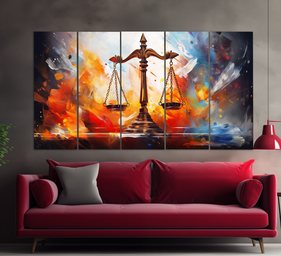 Scales Of Justice, Oil-Painting-Style Art Print - Image 2