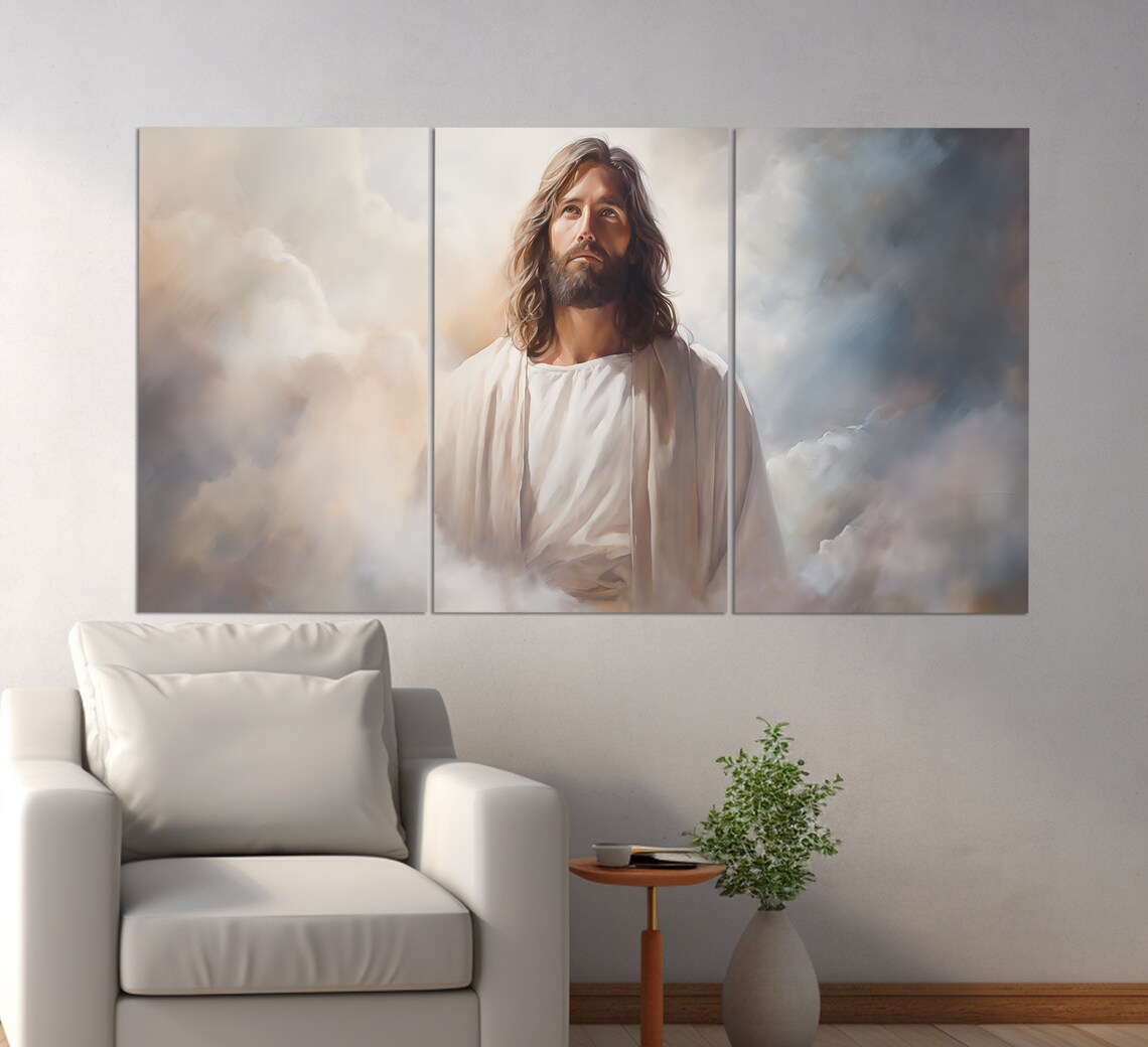 Jesus Christ Vintage Oil Painting Style Print - Image 3