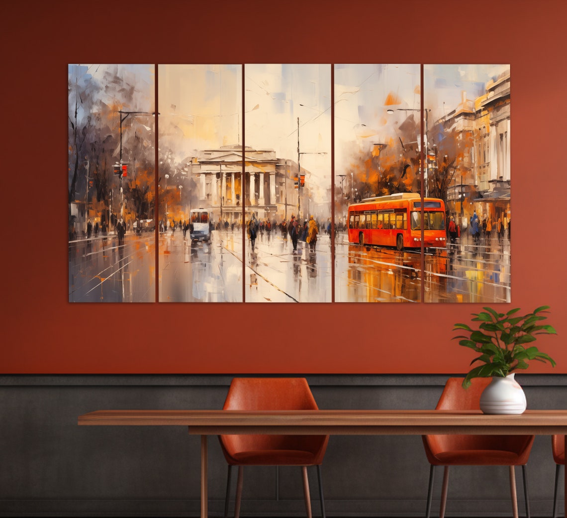 Skopje Print In A Vintage Oil Painting Style Abstract Skopje Wall Art Skopje Painting North Macedonia Wall Art Macedonia - Image 3