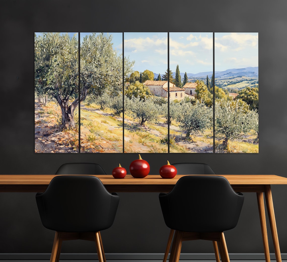 Olive Grove in Italy, Vintage Tuscany Art Print - Image 3