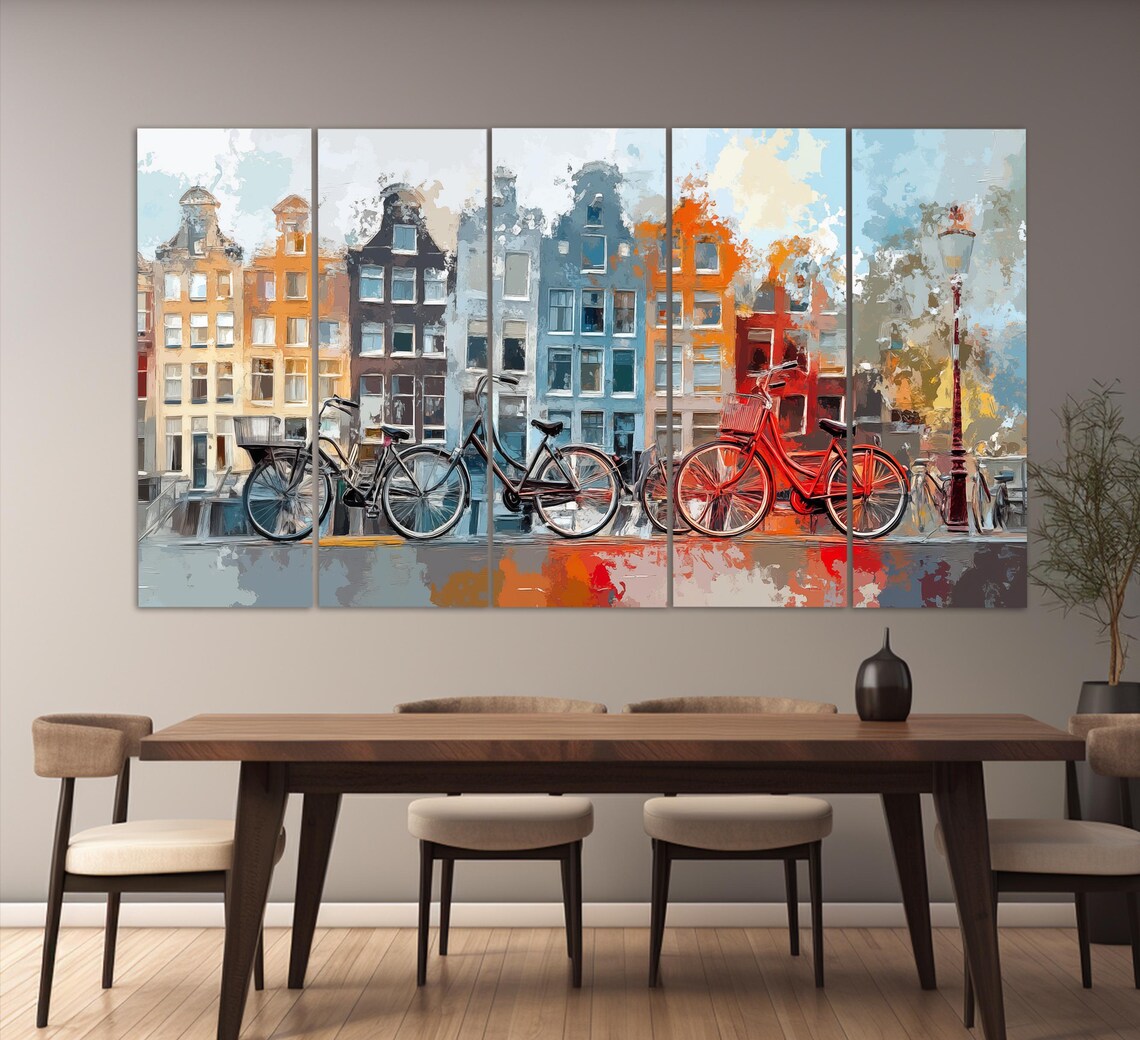 Bicycles in Amsterdam Abstract Wall Art Print - Image 5