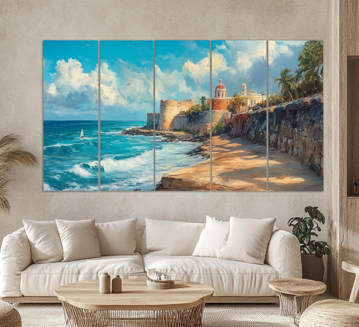 Old San Juan Fortress Wall Sailboat Turquoise Sea Puerto Rico Travel Poster - Image 5