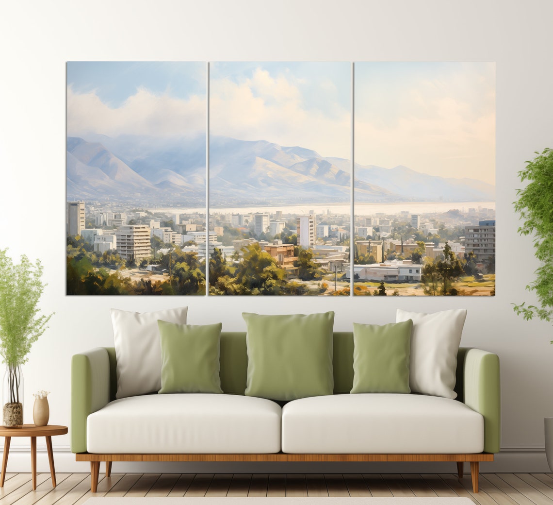 Tirana Print In A Vintage Oil Painting Style Abstract Tirana Wall Art Tirana Painting Albania Wall Art Albania Art - Image 3