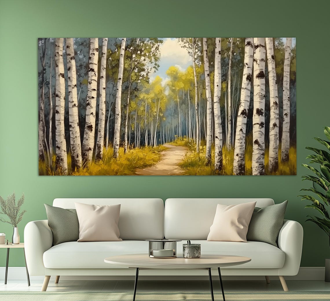 Sunlit Summer Forest Path Golden Light Trees Oil Painting Art Poster - Image 3
