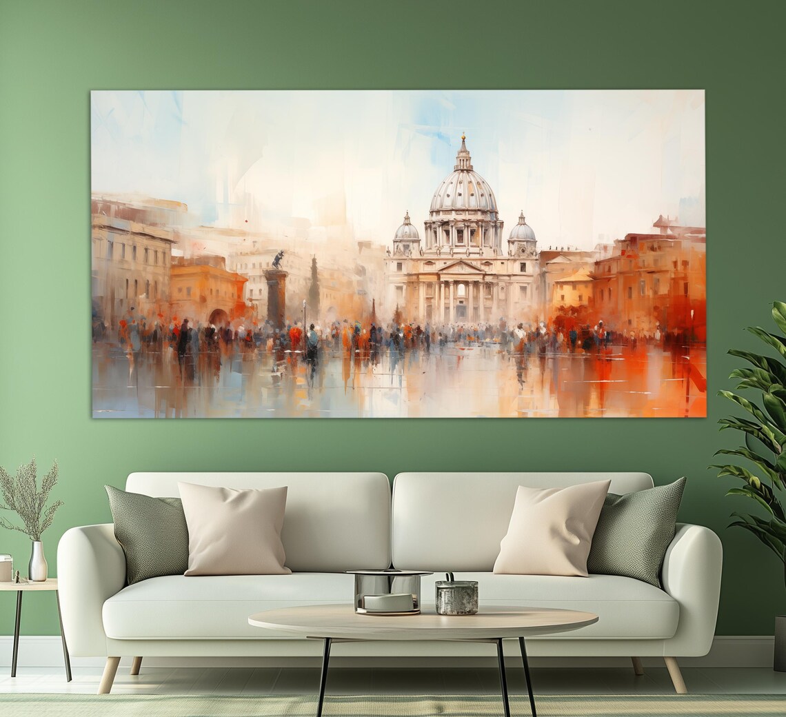 Rome Vintage Oil Painting Style Abstract Art Print