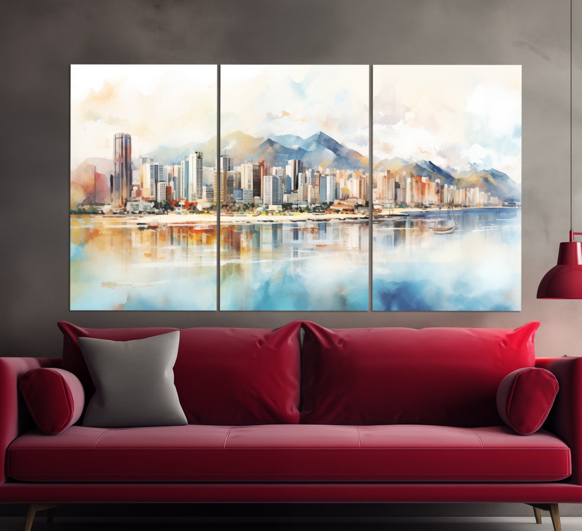 Busan Print In A Vintage Oil Painting Style Abstract Busan Wall Art South Korea Painting Busan Poster South Korea Print - Image 2