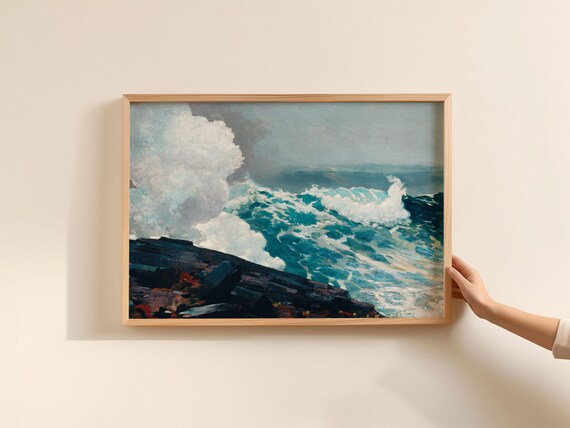 Winslow Homer Northeaster Restored Stormy Ocean Waves Poster