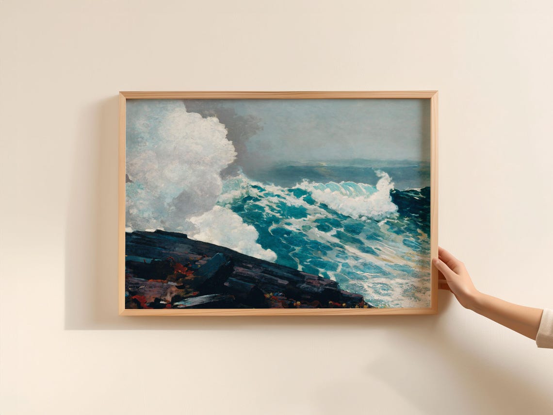 Winslow Homer Northeaster Restored Stormy Ocean Waves Poster