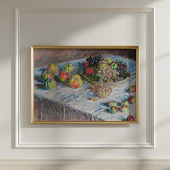Claude Monet Apples and Grapes Impressionist Still Life Poster