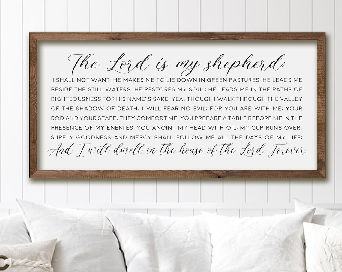 Psalm 23 Scripture Wall Art Print, Farmhouse Decor