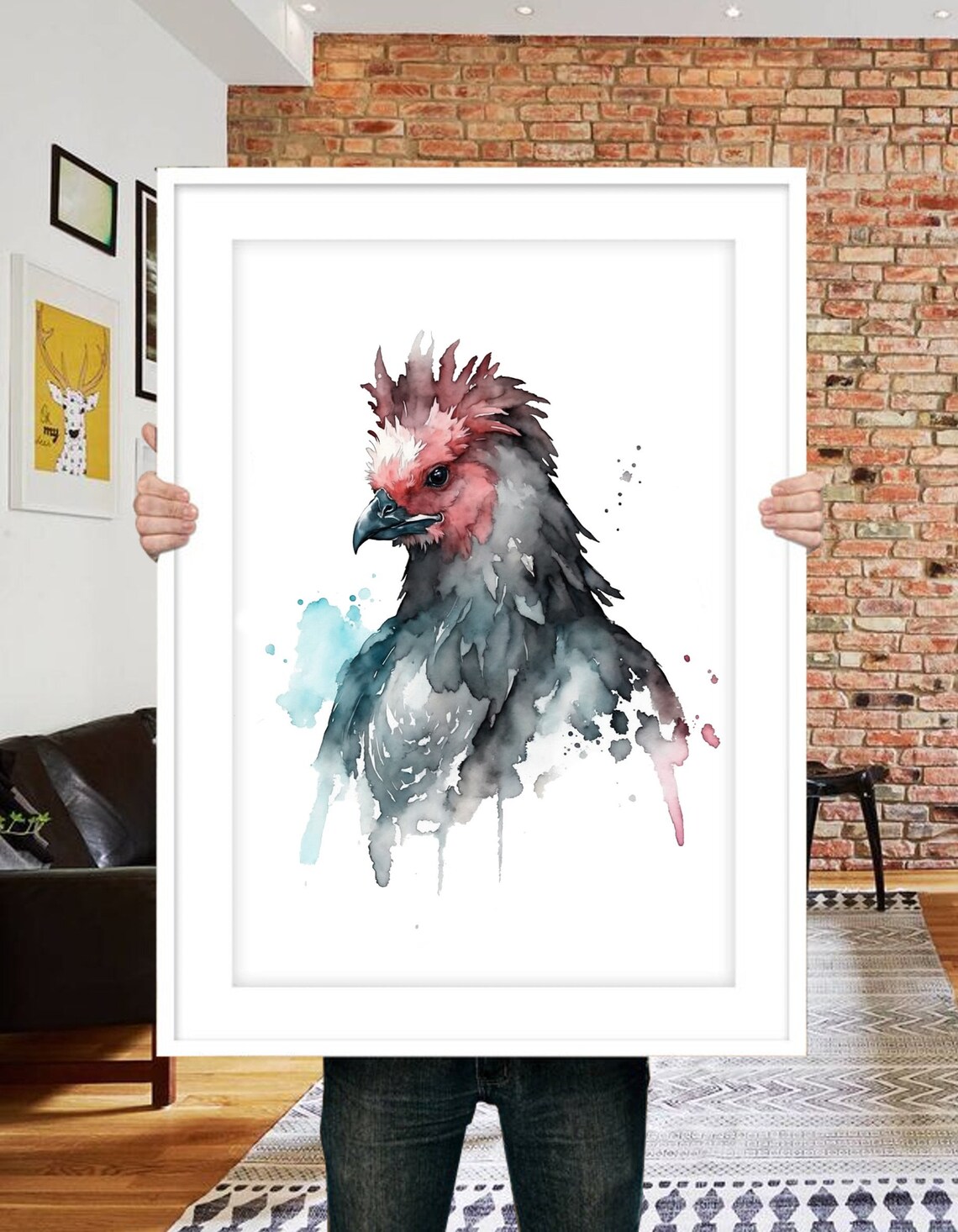 Custom Hen Painting, Watercolor Pet Portrait - Image 2