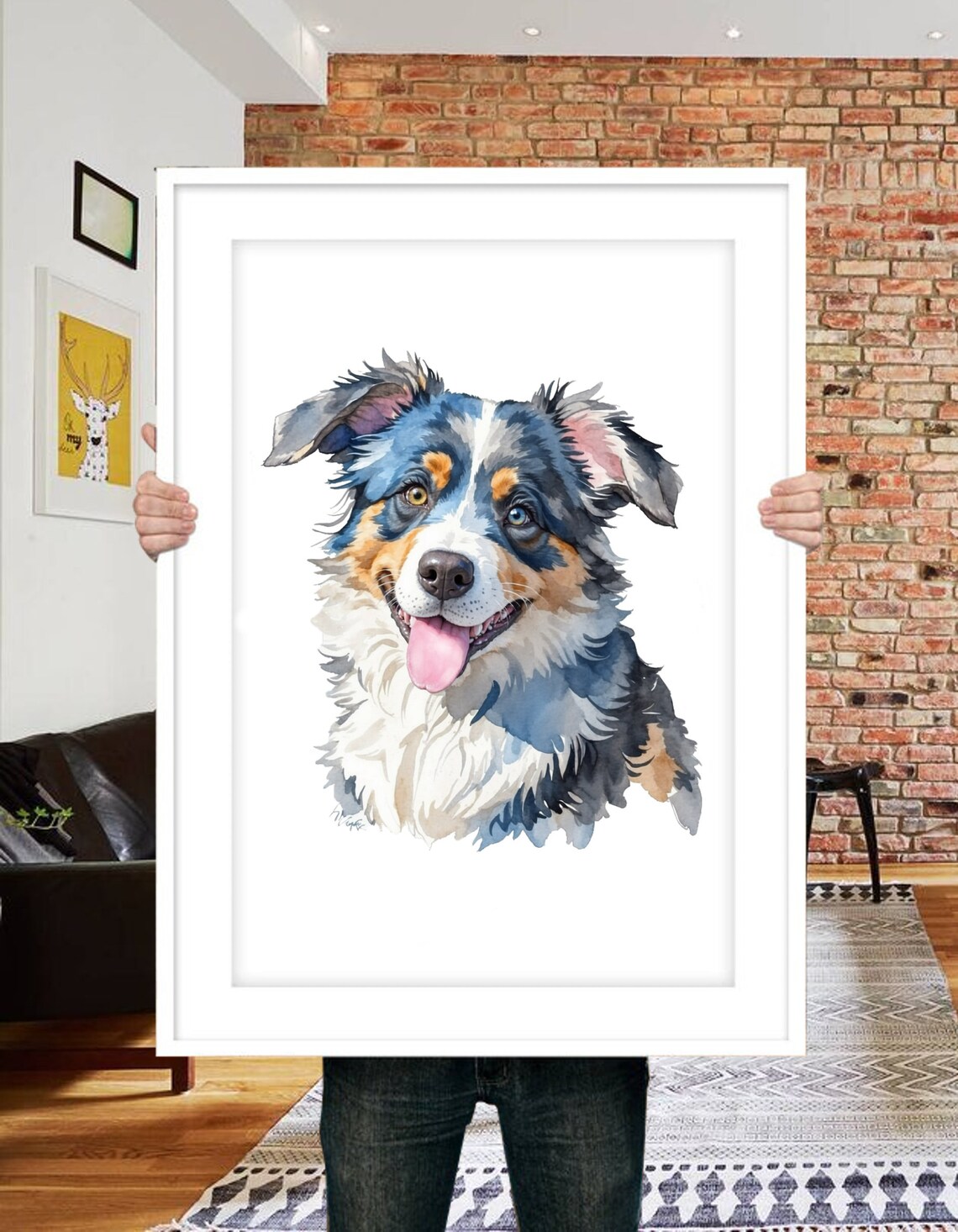 Custom Dog Portrait Watercolor Pet Memorial Gift - Image 2