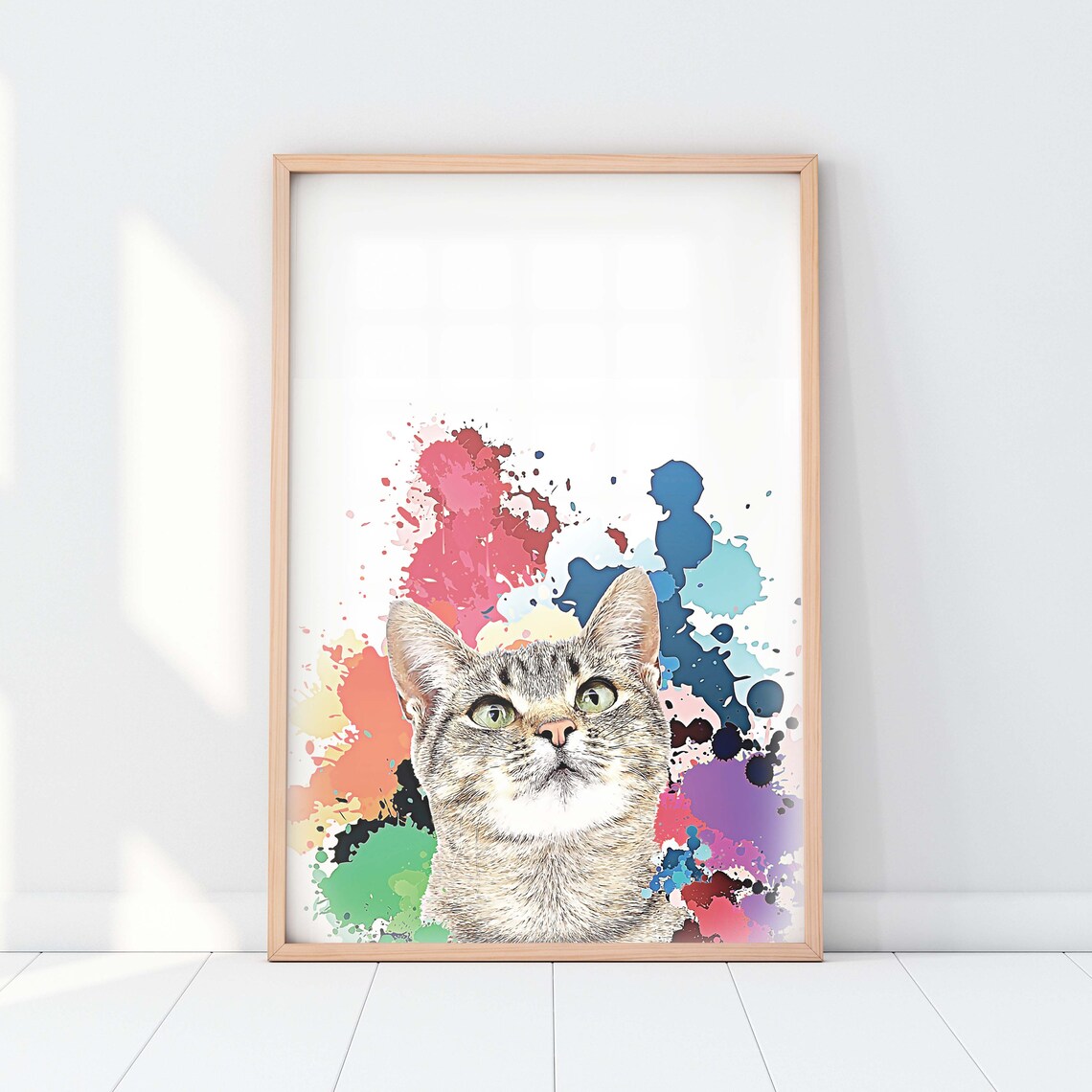 Custom Pet Portrait From Photo, Pet Memorial Art Print - Image 3