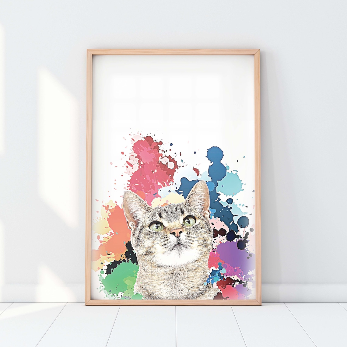 Custom Pet Portrait Splash Art Print, From Photo - Image 3