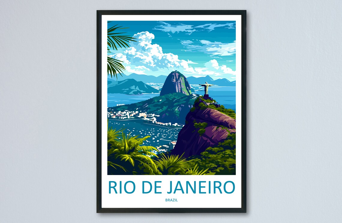 Rio De Janeiro Travel Poster, Brazil Wall Art Print