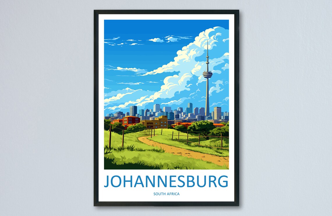 Johannesburg Travel Poster, South Africa Art Print