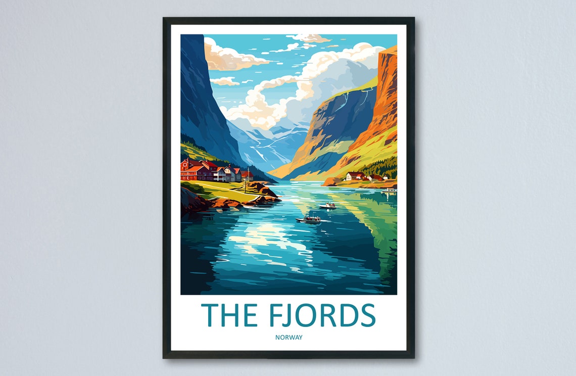 The Fjords Travel Print The Fjords Norway Home Dcor The Fjords Art Print Norwegian Mountains Room Print For Scandinavian Mountains Gift Art