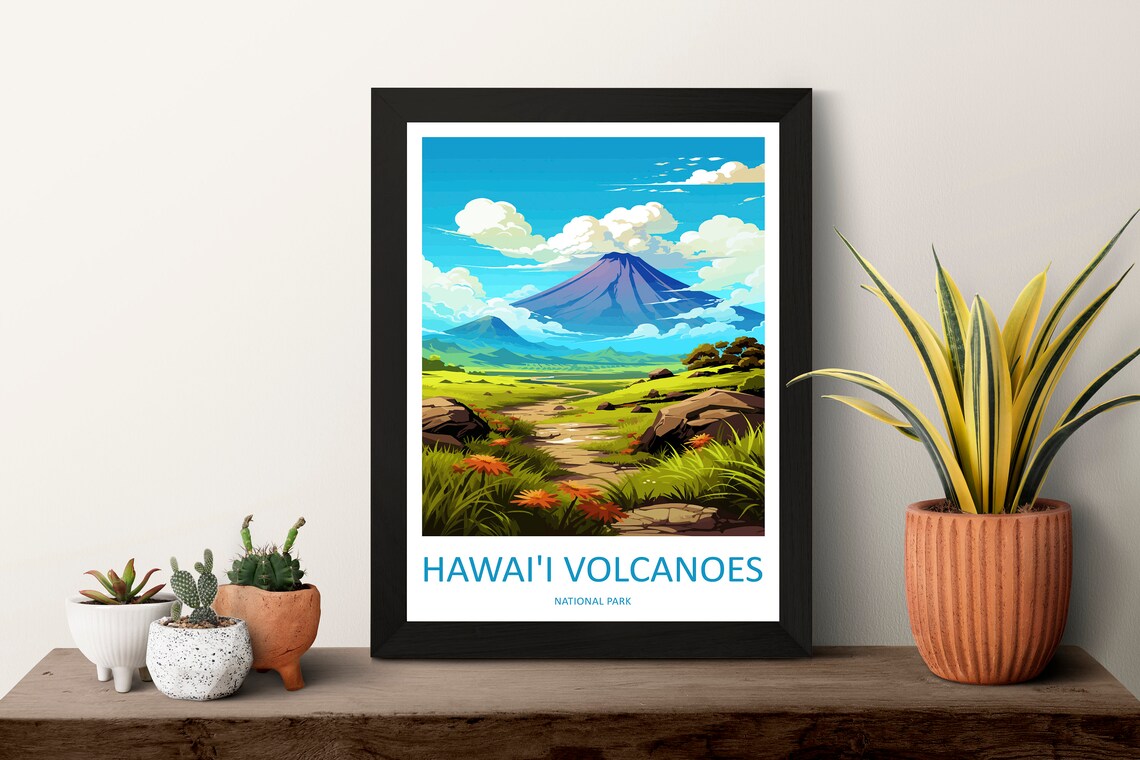 Hawaii Volcanoes National Park Travel Poster, Hawaii - Image 3