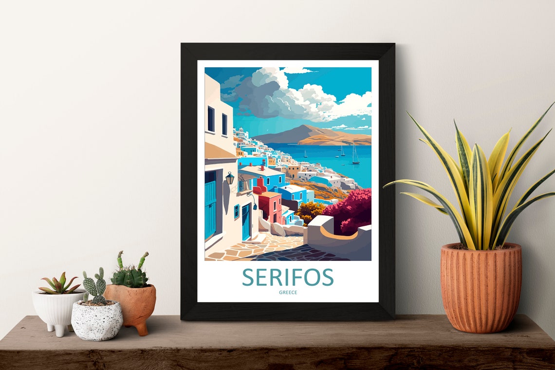 Serifos Greece Whitewashed Village Over The Aegean Sea Poster - Image 3