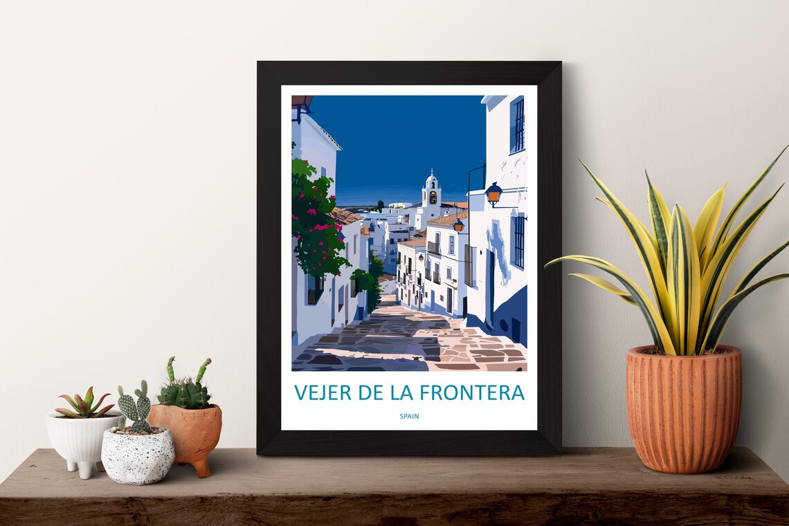 Vejer De La Frontera Travel Poster, Spain Wall Art - Image 3