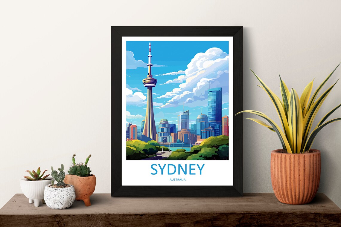 Sydney Australia City Skyline Tower Eye Urban Vista Travel Poster - Image 3
