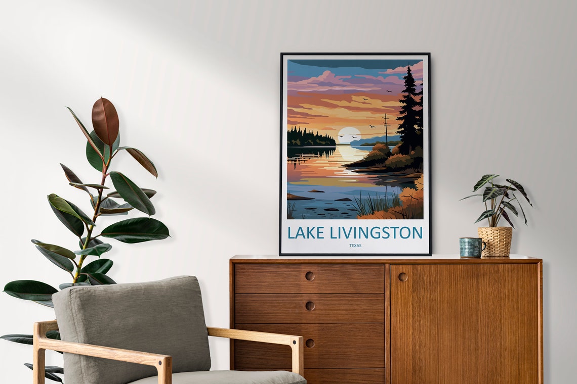 Lake Livingston Travel Print Wall Art Lake Livingston Wall Hanging Home Dcor Lake Livingston Gift Art Lovers Texas Art Lover Gift Texas - Image 2