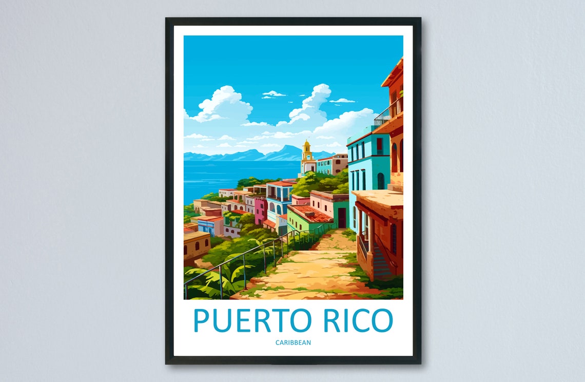 Puerto Rico Travel Print Wall Art Puerto Rico Wall Hanging Home Dcor Puerto Rico Gift Art Lovers Wall Art Caribbean Travel Print Poster