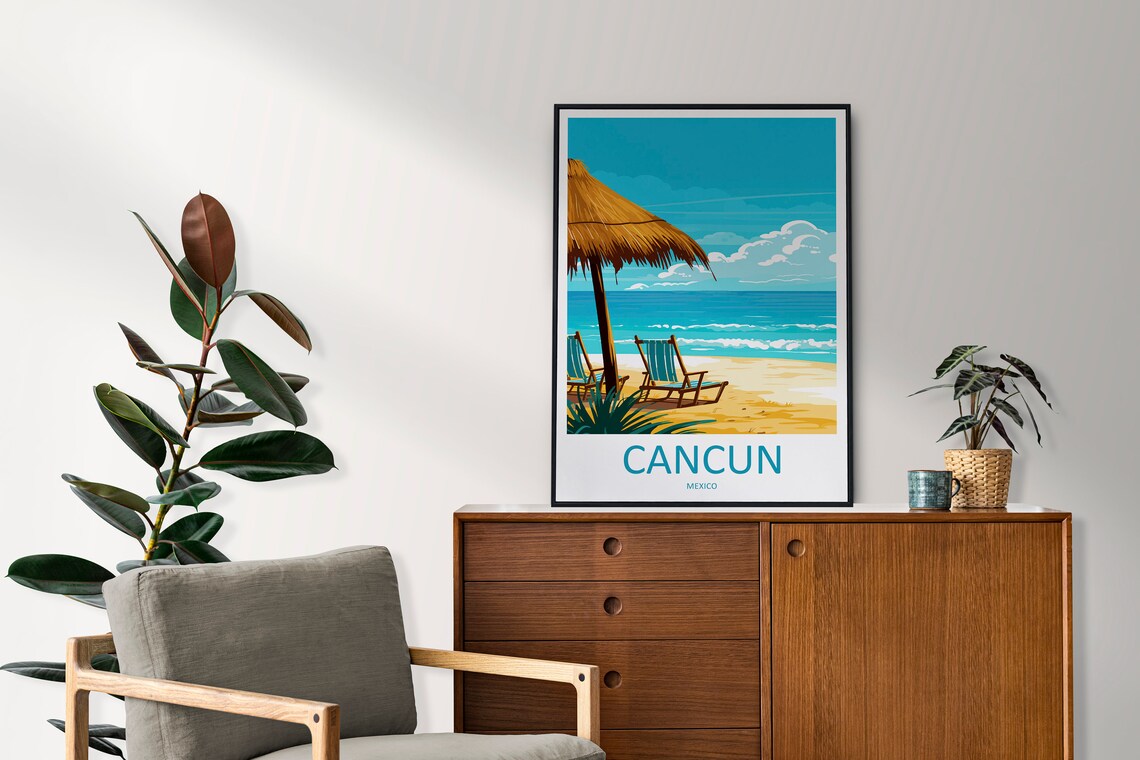 Cancun Travel Poster, World & Cultural Art - Image 2