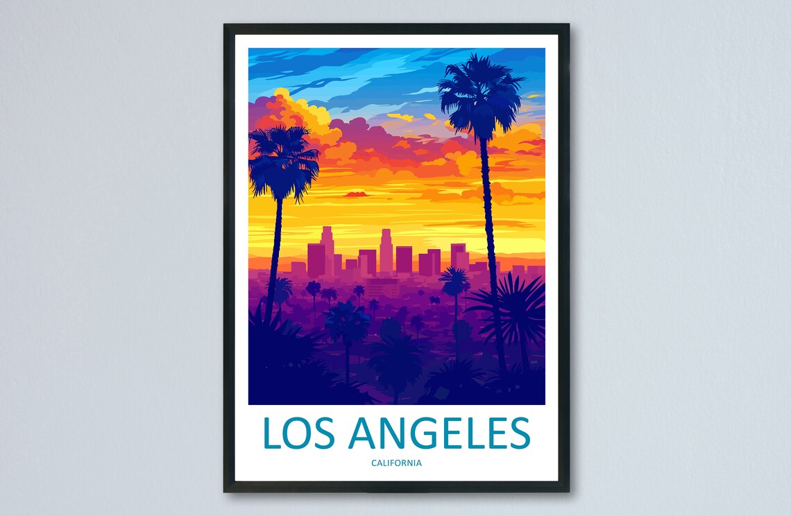 Los Angeles Travel Print Wall Art Los Angeles Wall Hanging Home Dcor Los Angeles Gift Art Lovers California Art Lover Gift Los Angeles Deco