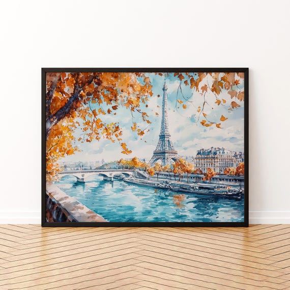 Paris Watercolor Poster Wall Art Hanging Home Dcor Gift Lovers France