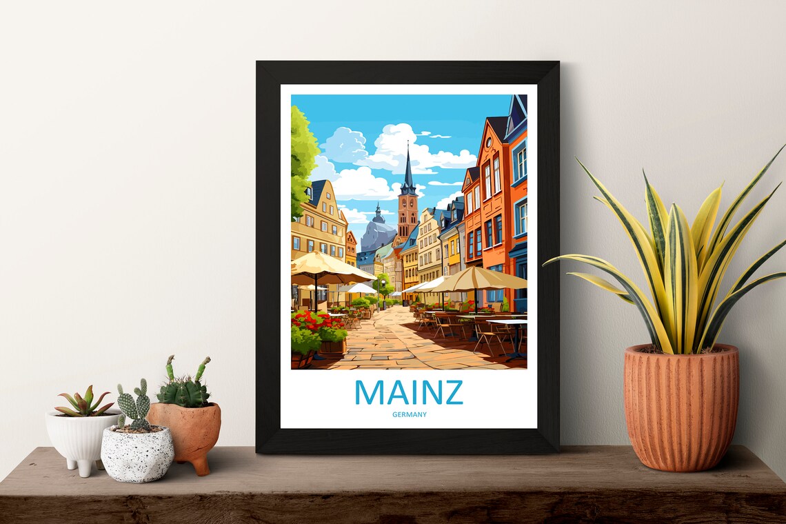 Mainz Travel Poster, Germany Wall Art Print - Image 3