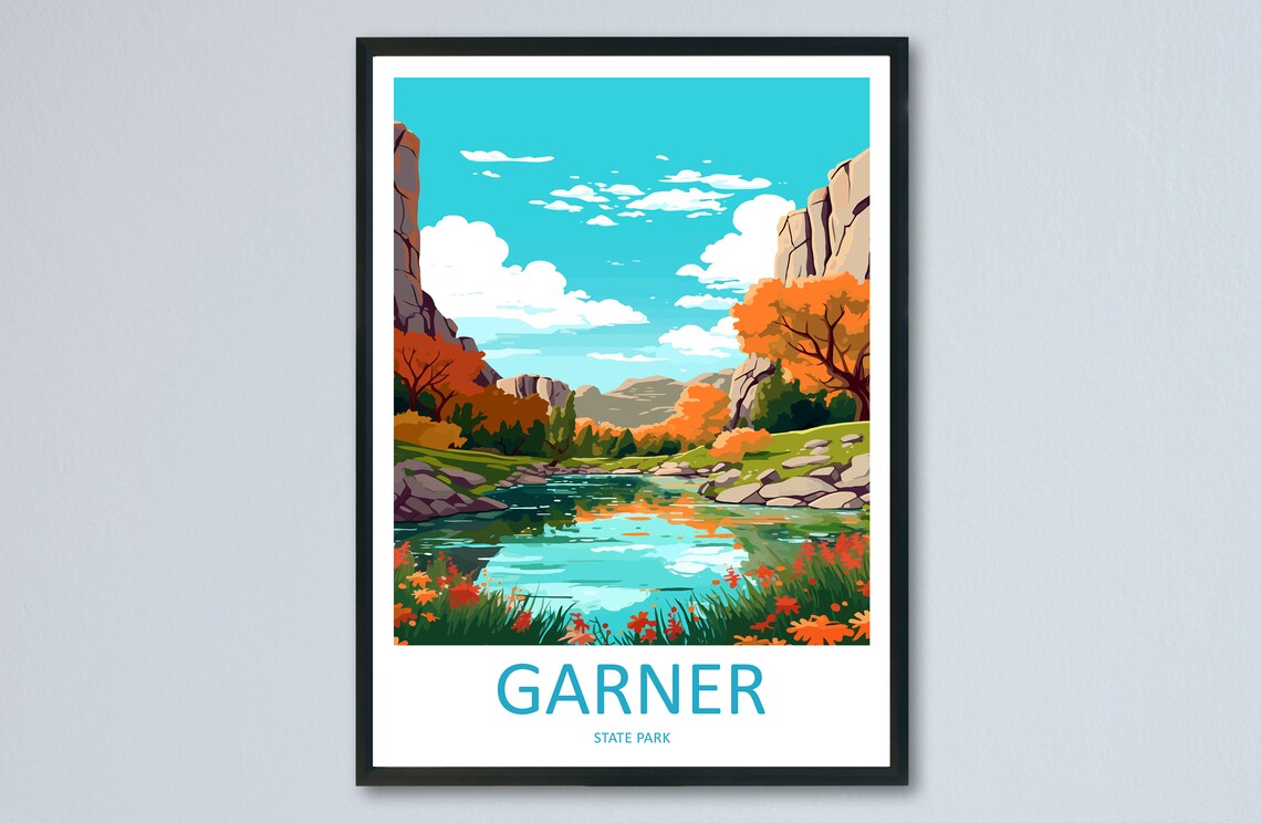 Garner State Park Travel Poster, Texas Travel Print