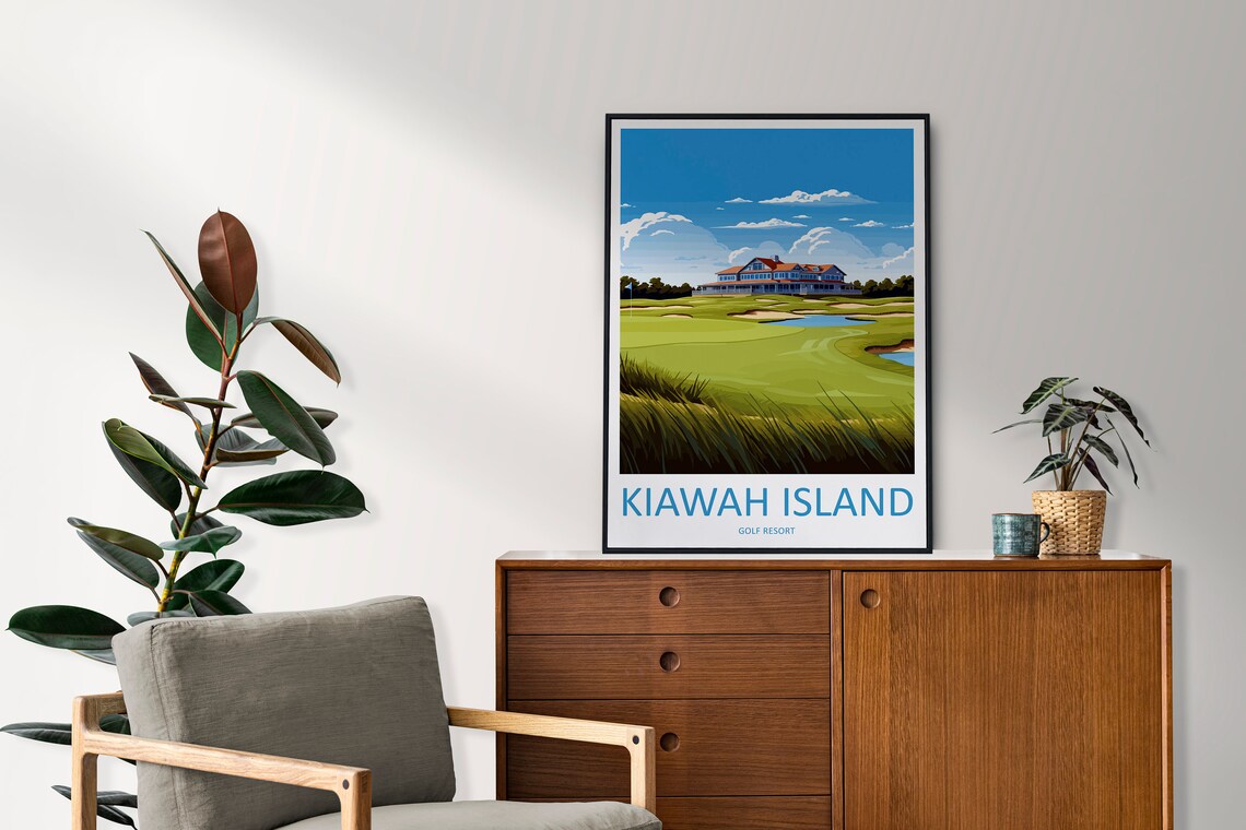 Kiawah Island Golf Resort Championship Course Retro Sports Poster - Image 2