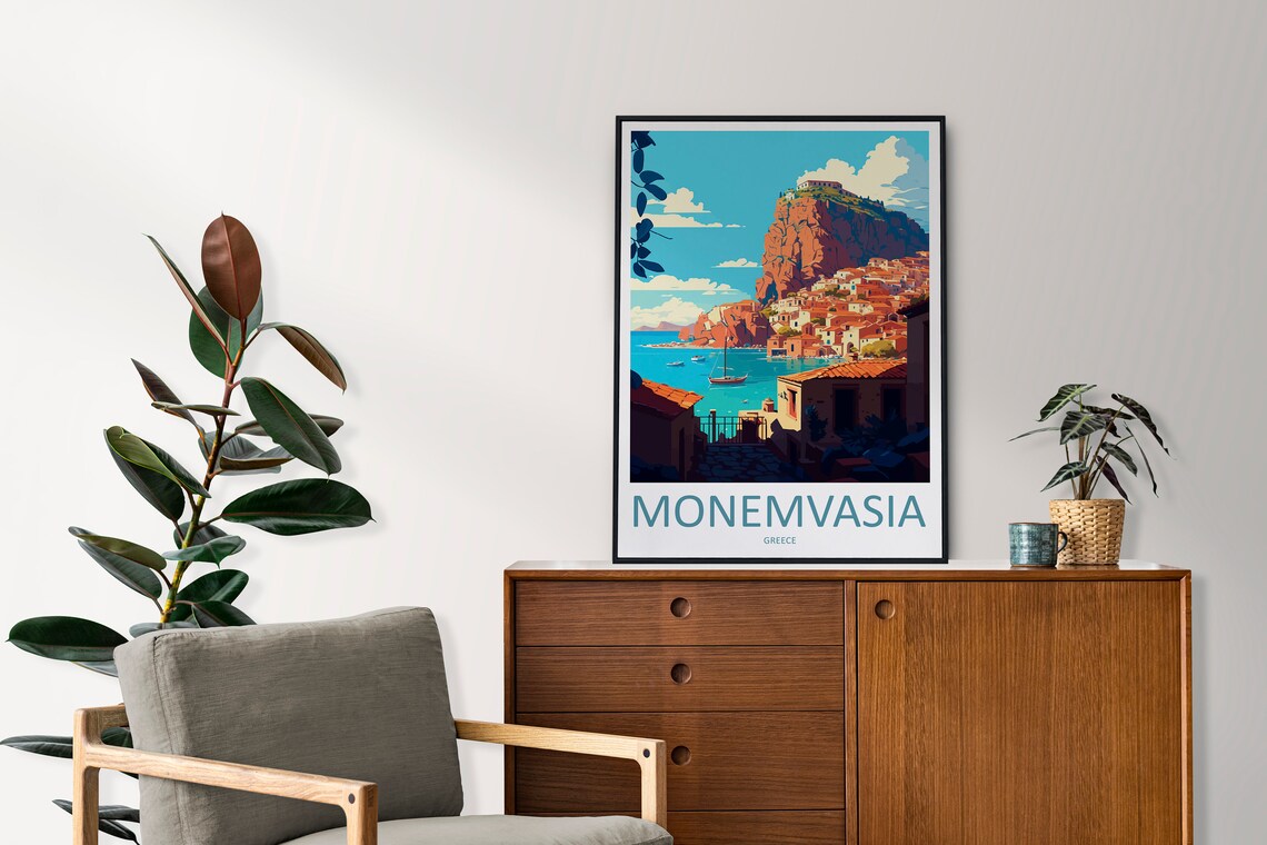 Monemvasia Travel Poster, Greece Wall Art Print - Image 2