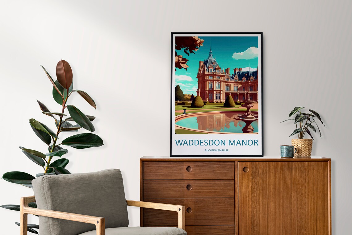 Waddesdon Manor Buckinghamshire Fountain Gardens Travel Poster - Image 2