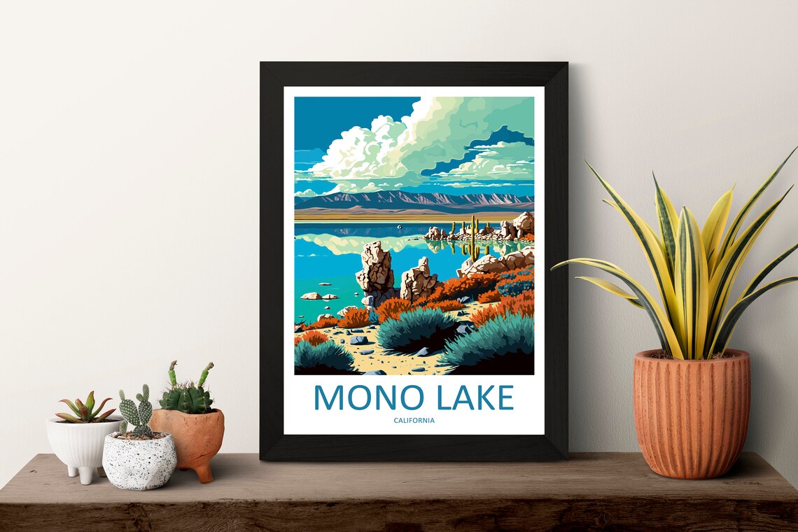 Mono Lake Travel Poster, California Wall Decor - Image 3