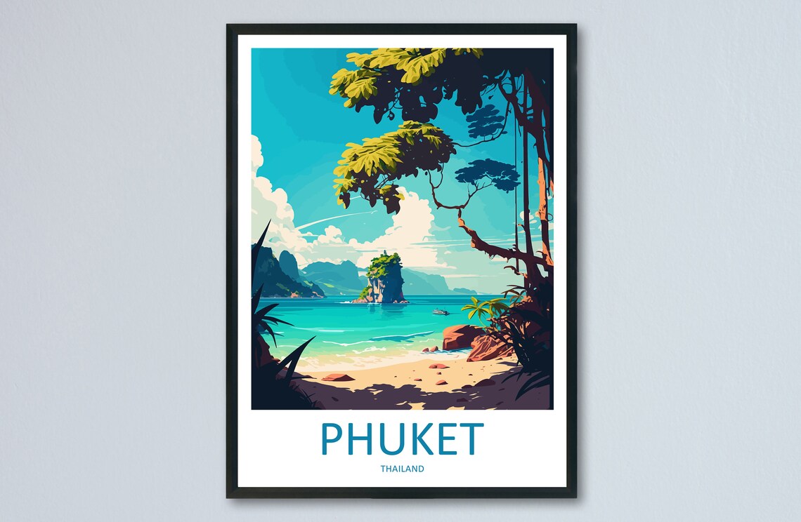 Phuket Travel Poster, Thailand Place Print