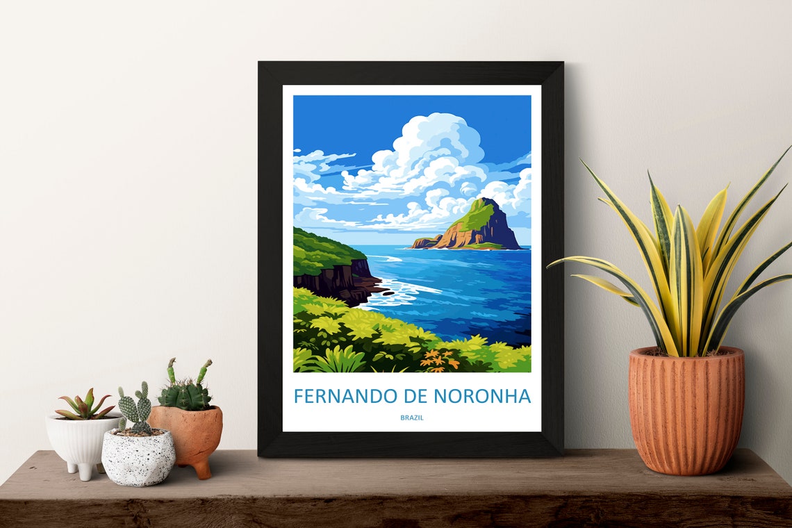Fernando de Noronha Brazil Ocean Cliff Island Landscape Poster - Image 3