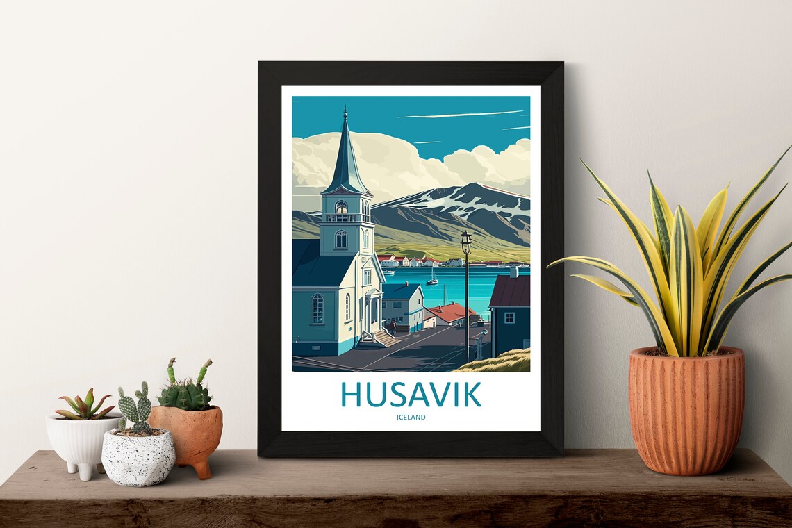 Husavik Travel Poster, Iceland Place Print - Image 3