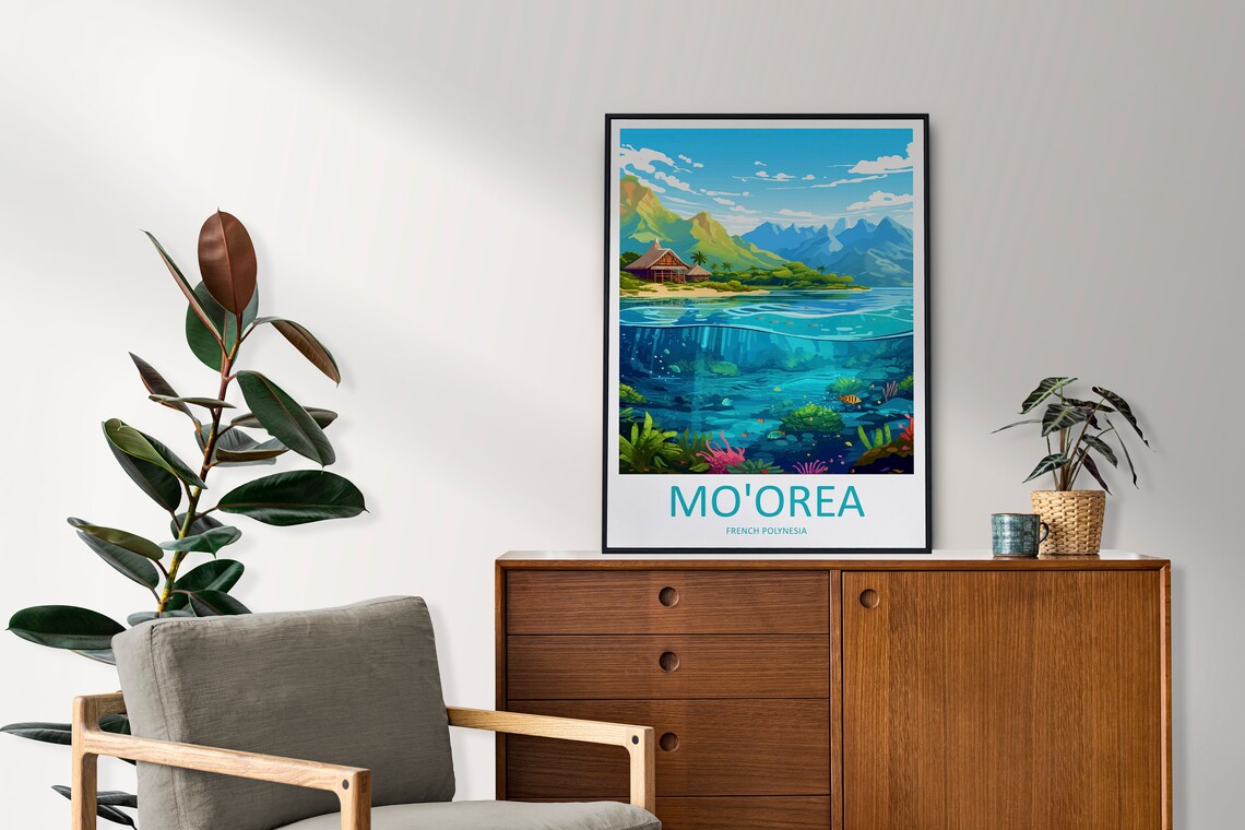 Moorea Travel Poster, French Polynesia Art Print - Image 2