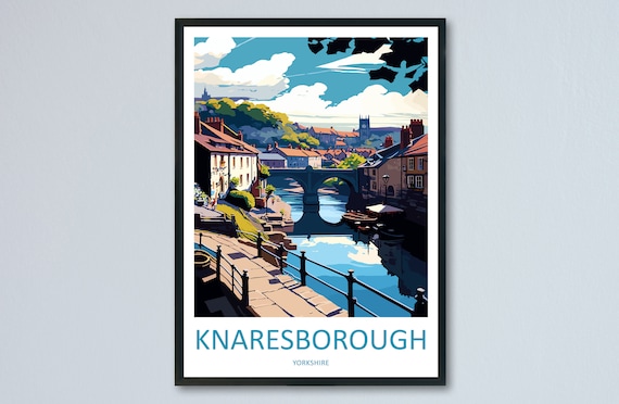Knaresborough Travel Poster, England Wall Art Print