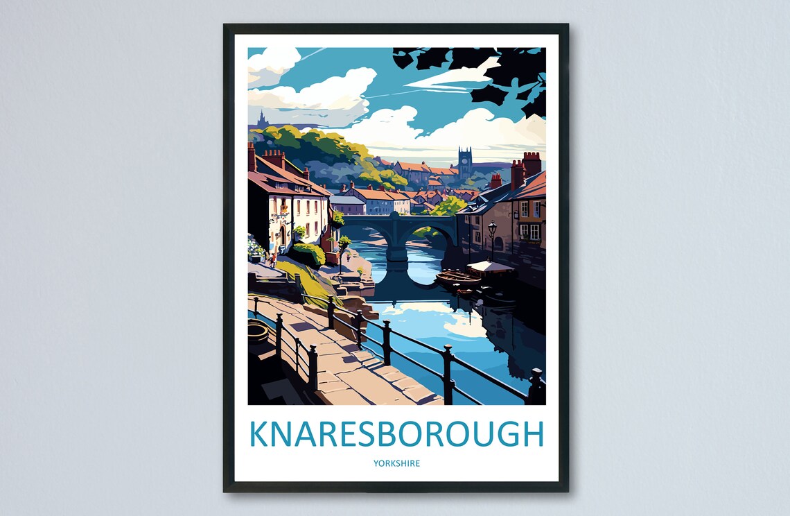 Knaresborough Travel Poster, England Wall Art Print