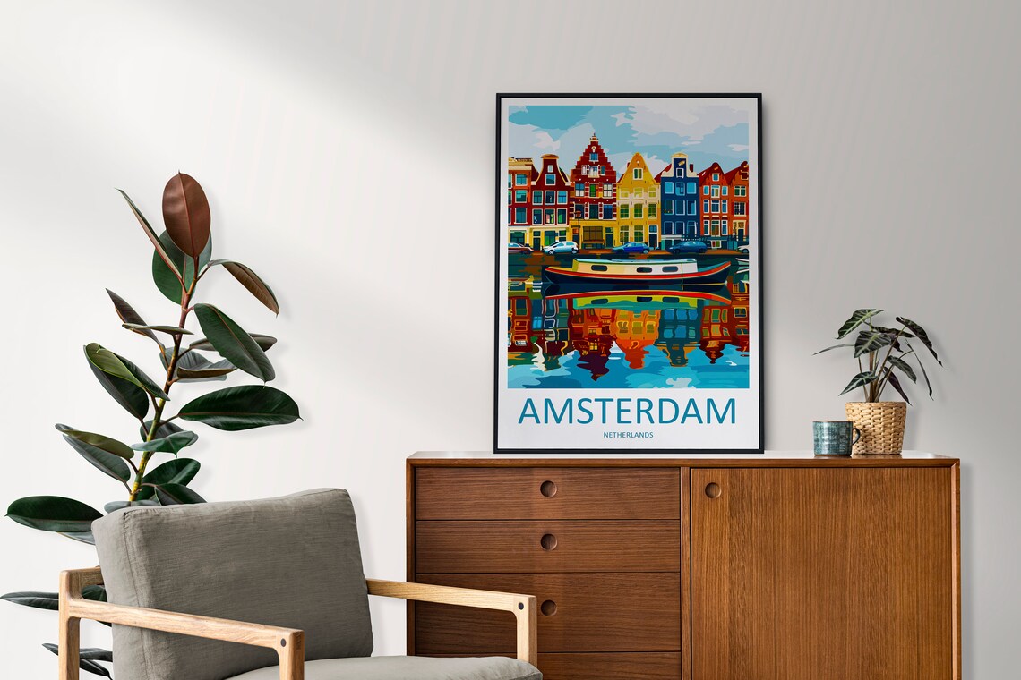 Amsterdam Travel Poster, Europe Home Decor - Image 2