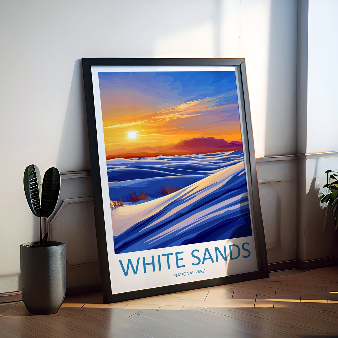 White Sands National Park New Mexico Gypsum Dune Sunset Art Poster - Image 2