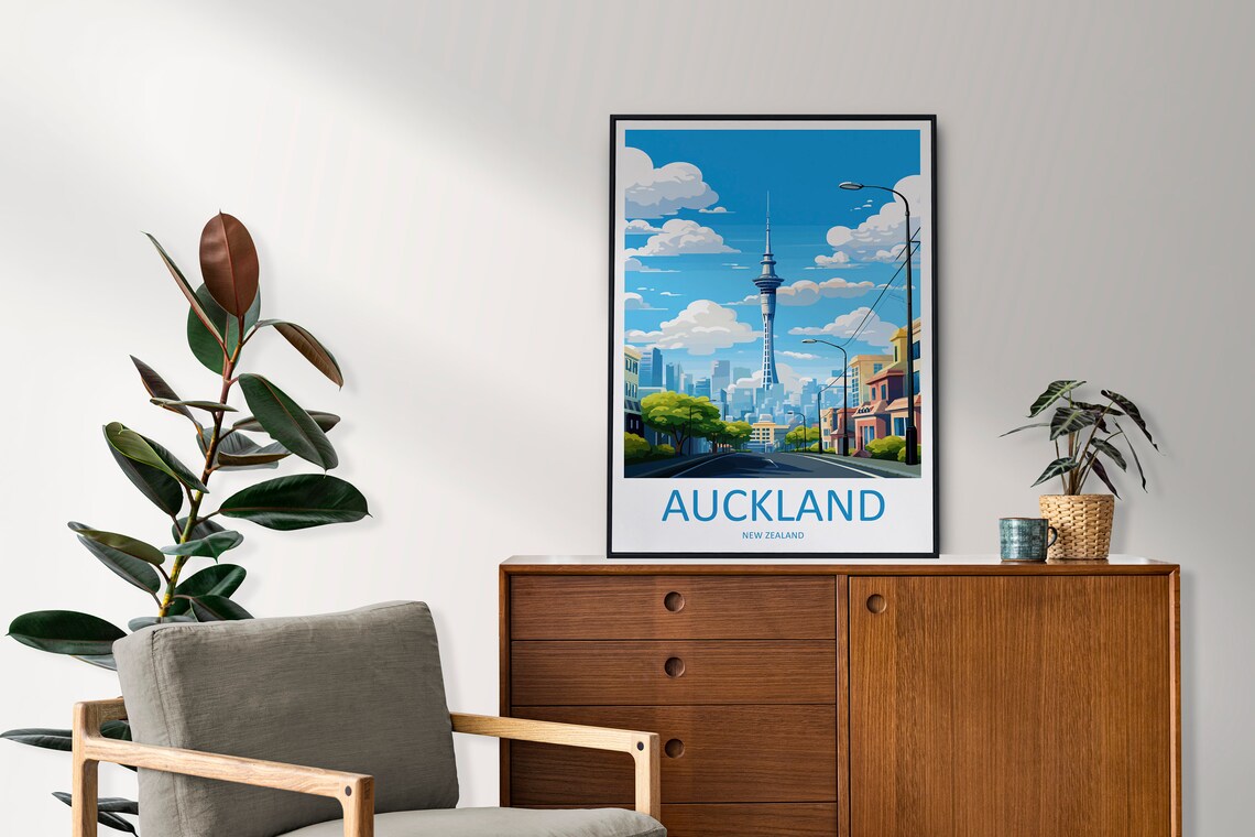 Auckland Travel Poster, New Zealand Wall Decor - Image 2