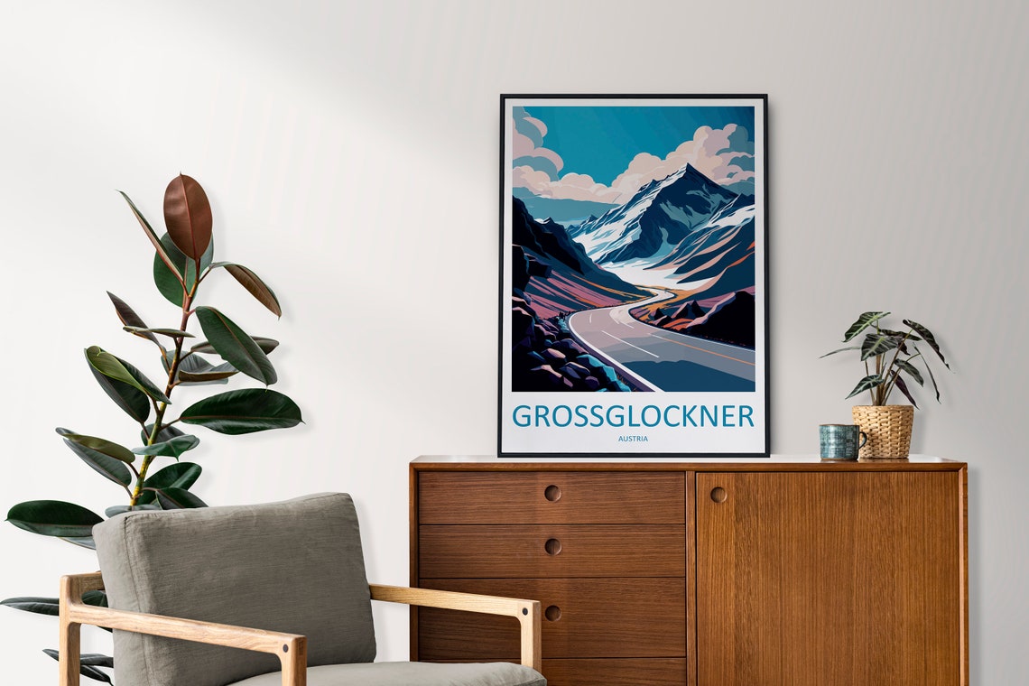 Grossglockner Austria Alpine Mountain Road Snow Peaks Travel Poster - Image 2