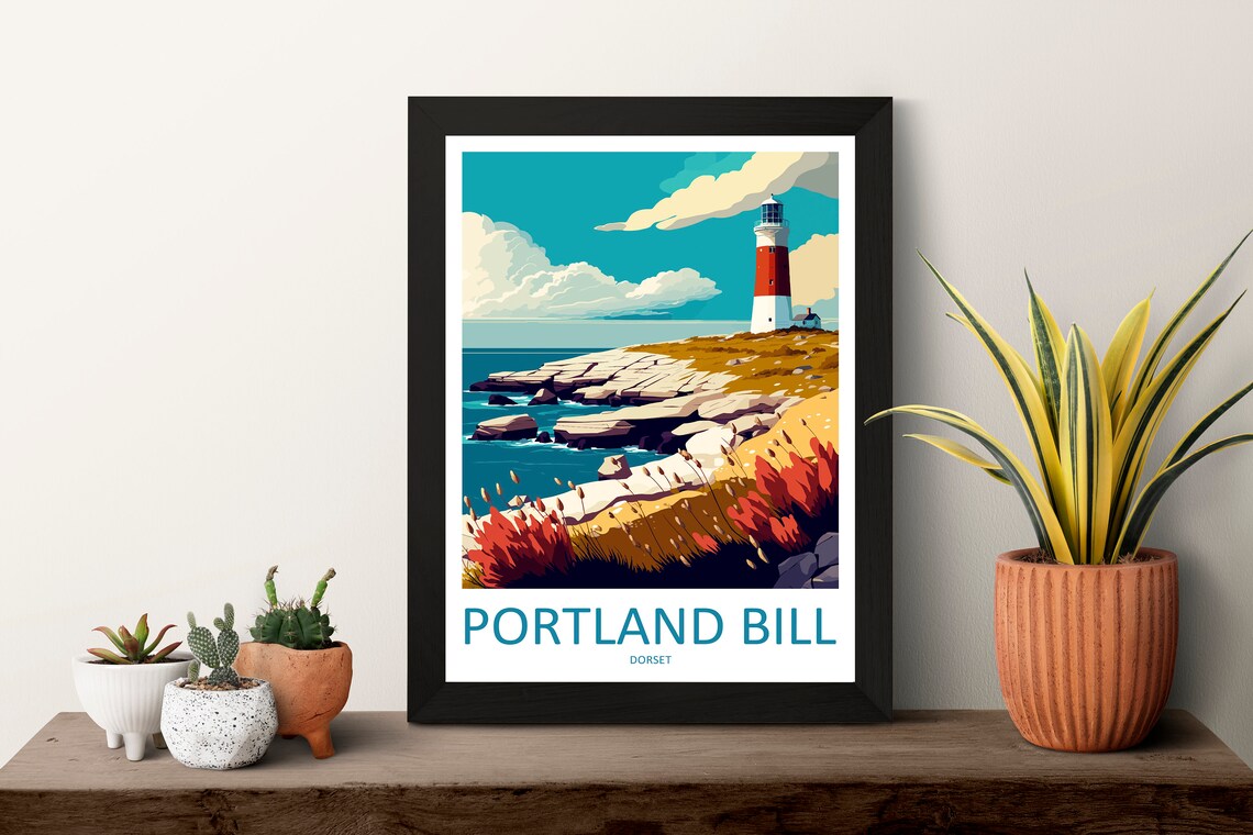 Portland Bill Travel Poster, England Wall Art - Image 3