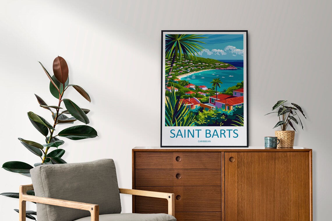 St Barts Travel Poster, Caribbean Wall Decor - Image 2